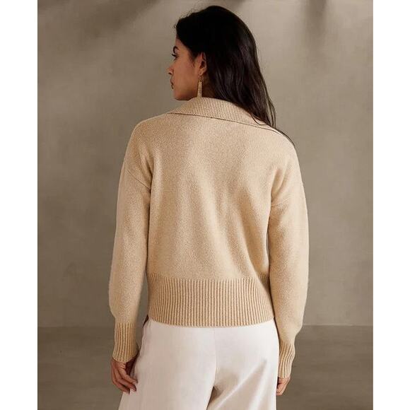 BANANA REPUBLIC Women's Luna Cashmere Sweater Size XS In Sandstorm - Picture 5 of 9